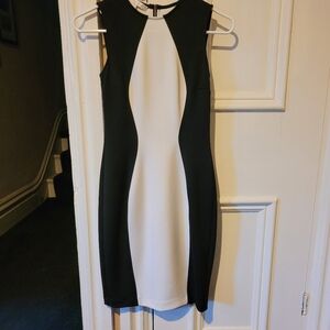 Boston Proper black & white colorblock dress, Size 0